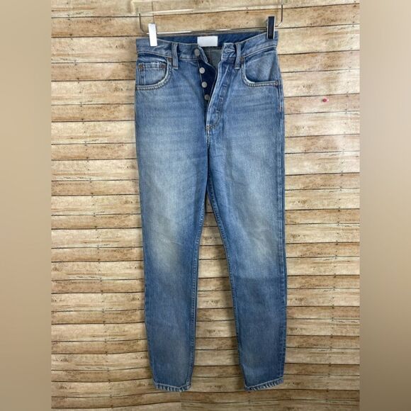 Boyish By HER The Billy Button Fly Rigid Cotton Jeans in Freaks Wash Size 23 - Picture 1 of 8